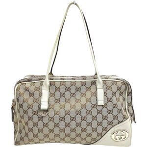 567258AD Gucci Tote Bag Brown Nylon